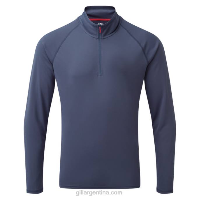 camiseta de hombre con cremallera uv tec - manga larga Gill Marine 048T216 océano