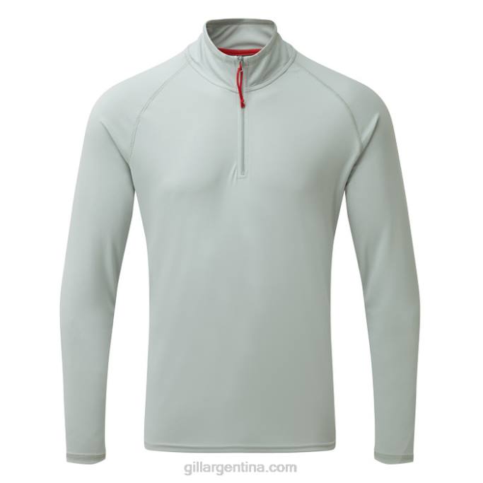 camiseta de hombre con cremallera uv tec - manga larga Gill Marine 048T218 gris medio