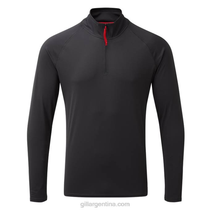 camiseta de manga larga con cremallera uv tec para hombre Gill Marine 048T553 carbón
