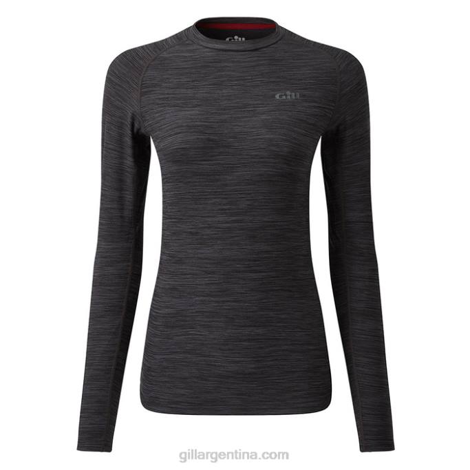 cuello redondo de mujer - manga larga Gill Marine 048T315 ceniza